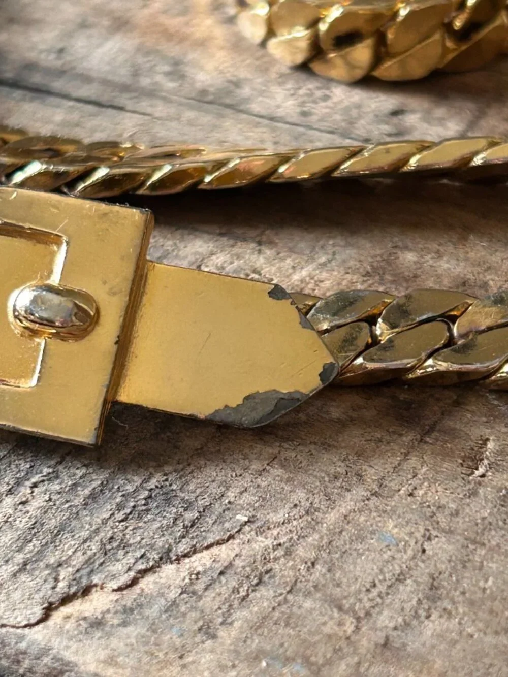 VINTAGE Heavy Thick Gold Chain Belt With Gold Clasp Buckle - Picture 5 of 6